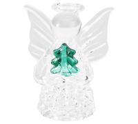 HOMSFOU Pendentif Ange de Noël en Verre Transparent Surface Lisse, Ornement Suspendu Élégant pour Décoration Créative de Chambres et Jardins