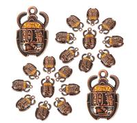 HOMSFOU Pendentifs Mini Scarabée Égyptien 30 Pièces Orange 26x16 Mm Breloques DIY pour Fabrication Bijoux Créatifs Colliers Bracelets Artisanat Présent Fait Main