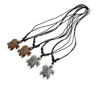 HOMSFOU Pendentifs Tortue en Résine Blanche et Marron, Lot de 4 Pièces, Collier Ornement Marin, Bijoux Fantaisie pour Femmes, Accessoires Tortues Élégants, Présent