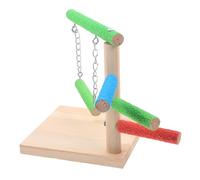 HOMSFOU Perchoir en Bois Massif pour Perroquets et Perruches, Support D'entraînement Multifonction pour Cage ou Bureau, Interactif pour Oiseaux de Compagnie, Station d'exercice Robuste