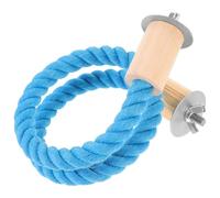 HOMSFOU Perchoir en Corde pour Perroquet 55 Cm, Support Suspendu en Bois et Métal, D’Escalade Naturel pour Oiseaux, Balançoire Résistante en Corde de Coton, Accessoires pour Cages