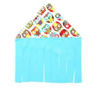 HOMSFOU Petit Hamac Cachette pour Petits Animaux de Compagnie, Abri en Tissu Résistant Coin Caché, Maisonnette pour Hamster, Cochon d'Inde et Lapin, Décor Bleu Gris Pompons, Cage et