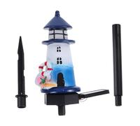 HOMSFOU Phare de jardin à énergie solaire en résine résistant aux intempéries avec capteur automatique du crépuscule à l'aube pour terrasse, pelouse
