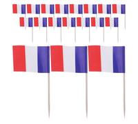 HOMSFOU Pics à Drapeau Français Miniatures pour Décoration de Gâteau et Cocktail, 200 Pièces, Cure-Dents Décoratifs pour Fête, Accessoires Légers Sûrs pour Desserts et Fruits