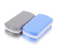 HOMSFOU Pierre à Pédicure Exfoliante 4 Pcs, Lot Gris-blanc et Bleu-blanc, Accessoire Soin des Pieds pour Éliminer Callosités, Peau Morte, Outil Pratique et Léger pour Pédicure Maison