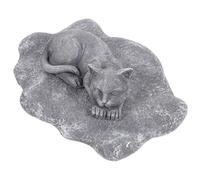 HOMSFOU Pierre Tombale Commémorative pour Animaux de Compagnie en Résine Couleur Roche, Décoration Jardin Extérieure, Ornement Funéraire Solide pour Chiens et Chats, Mémorial Résistant