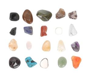 HOMSFOU Pierres et Cristaux Naturels Roulés 20 Pièces 10-20 Mm Coffret Éducatif pour Garçon et Filles, Spécimens Minéraux Polies Multicolores pour Apprentissage Géographie et Science