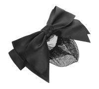 HOMSFOU Pince à Cheveux en Filet Élastique Nœud Noir pour Chignons, Maintien Antidérapant Léger, Accessoire Professionnel Adaptable pour Coiffures de Bureau et Danse