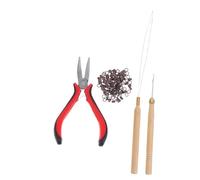 HOMSFOU Pince à Extensions de Cheveux Kit de Perles pour Extensions Crochet pour Pose de Perles Outil de Coiffure pour Micro-anneaux Accessoires DIY pour Cheveux