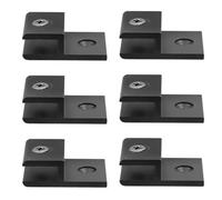 HOMSFOU Pinces de Fixation en Alliage d'Aluminium Noir Lot de 6 pour Supports Étagères en Verre et Miroirs Système de Serrage Ferme pour Montage Mural Intérieur