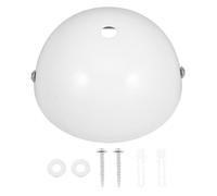 HOMSFOU Plaque de Luminaire Semicirculaire Blanche: Cache Plafonnier pour Lustre et Suspension - Accessoire Éclairant avec Kit d'Installation
