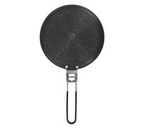 HOMSFOU Plaque Diffuseur de Chaleur en Aluminium Noir Poignée Antidérapante, Facile à Nettoyer, Cuisine et Présents de Pendaison de Crémaillère