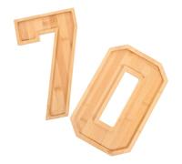 HOMSFOU Plateau à Fruits en Bois Forme Chiffre 70 Grand Format 2 Pièces Multifonction pour Décoration Table Anniversaire Plateau Apéritif et Charcuterie Pratique