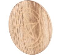 HOMSFOU Plateau Décoratif en Bois à Pentacle Rond, Assiette de Rituel Facile à Nettoyer, Accessoire Élégant pour Autel et Décoration Intérieure