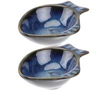 HOMSFOU Plats à Sauce Céramique Profonds 2 Pièces pour Condiments et Sauce Soja, Bols Compacts Cuisine Japonaise et Repas en Famille