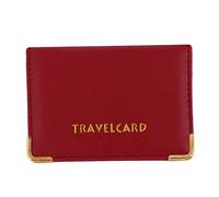 HOMSFOU Pochette De Crédit en Cuir PU Rouge Foncé Manchon De Protection Compact Paquet De Banque pour Cartes D’identité Et Cartes Bancaires Voyage Et Usage Professionnel