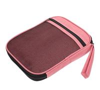 HOMSFOU Pochette de Rangement Portable pour Bracelet de Montre Rose en Polyester Résistant, Organiseur Multi-Usage Grosse Capacité pour Câbles de Charge, Étui de Transport Pratique