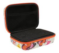 HOMSFOU Pochette pour Huiles Essentielles Portable 12 Compartiments 15 ML, Paquet de Rangement Orange Imprimé Blanc, Étui Organisé pour Flacons D’aromathérapie et Cosmétiques de Voyage