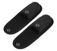 HOMSFOU Pochette Utilitaire en Nylon Noir 2pcs Boucle et Attache Ceinture pour Rangement Pratique D'outils Pliants Portables