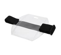 HOMSFOU Porte-badges de Bras Réglable Pvc Polyester, Transparent, Lot de 2, Bande Élastique Noire, Porte-cartes D'identité Étanche pour Bureau et Usage Professionnel