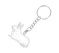 HOMSFOU Porte-clés Souvenir en Plastique Transparent de Corgi pour Collectionner et Conserver Les Poils d'animaux, avec Anneau pour Paquet à Dos ou Usage Quotidien