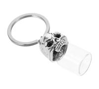 HOMSFOU Porte-clés Urne pour Animaux en Métal Crâne Gothique, Mini-conteneur à Cendres Portable, Urne Funéraire Décorative pour Souvenir de Petits Animaux, Accessoire Commémoratif