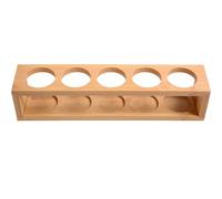 HOMSFOU Porte-flacons pour Huiles Essentielles en Bambou Naturel 5 Compartiments, Support Rond et Stable pour Bouteilles, Étagère de Rangement pour Aromathérapie et Beauté à Domicile