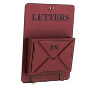 HOMSFOU Porte Lettres Mural Vintage avec Crochets pour Clés Boîte Aux Lettres Murale Décorative pour Rangement Bureau et Maison Style Rétro Américain Rouge