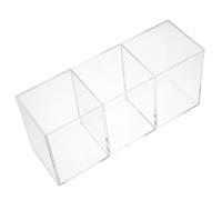 HOMSFOU Porte-papeterie Acrylique Transparent à 3 Compartiments, Porte-pinceaux Cosmétiques Multifonction, Étui à Rouge à Lèvres pour Bureau et Coiffeuse, Organisateur de Maquillage