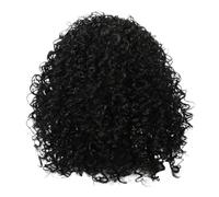 HOMSFOU Postiche Bandeau Cheveux Humains Bouclés Noire Confortable et Respectueuse Peau pour Femmes Noires, pour Fête et Concert, Style et Fil Haute Température