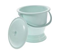 HOMSFOU Pot de Chambre Portable en Plastique Pp Épais avec Couvercle et Poignée, Seau Urinoir Compact Bleu 1 Pièce, Pot de Nuit Pratique pour Usage Domestique et Soins à Domicile
