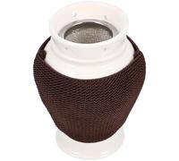 HOMSFOU Pot de Moxibustion Portatif en Céramique Blanche Filet Anti-cendres et Ventilation, Brûleur Moxa Manuel pour Visage, Cou, Abdomen et Jambes, Outil de Massage Moxa et Précis