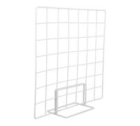 HOMSFOU Présentoir de Comptoir Métallique 35x35 Cm Blanc Base Petite Blanche, Support D’Exposition Polyvalent pour Photos, Œuvres, Accessoires, Étagère D’Exposition Bureau, Rack