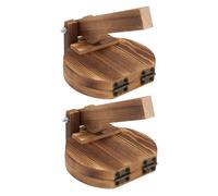 HOMSFOU Presse à Raviolis en Bois 2 Pièces, Outil Manuel Professionnel pour Pâte à Raviolis, Presse à Pâte Ronde Carbonisée, Accessoire la Cuisine Domestique Polyvalent pour Empanadas,