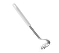 HOMSFOU Presse-purée Manuel en Acier Inoxydable 304 Poignée Blanche, Ustensile Cuisine Facile à Presser Nettoyer, pour Pommes de Terre et Pommes de Terre Violettes la Maison