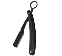 HOMSFOU Rasoir Pliable Multifonction en Acier Inoxydable Manche Noir, Rasoir Droit Manuel pour Coiffure et Barbe, Outil Professionnel Pratique sans Lame, Usage Domestique et Salon