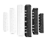 HOMSFOU Règles Marque-Pages Légères en Polypropylène A5 A6 A7 Lot de 12 Perforées Noires et Transparentes pour Écrivains et Organisation Scolaire