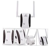 HOMSFOU Répéteur WiFi Puissant Blanc Amplificateur Signal Mbps Compatible Maison Bureau Extension Réseau Simple et Large Portée