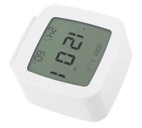 HOMSFOU Réveil à Piles Numérique Multifonction Petit Format Blanc Thermomètre et Hygromètre Intégré pour Chambre, Bureau ou Chambre D’garçon et Filles, Horloge Digitale Compacte