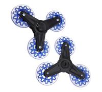 HOMSFOU Roues Triangulaires pour Chariot Courses à Rotation Fluide Silence Garanti Compatible Caddie Et Chariot Utilitaire Roues Escalier Faciles à Installer Bleu
