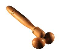 HOMSFOU Rouleau de Massage Bois à 2 Roues pour Massage Shiatsu Corporel, Bâton Relaxant Manuel pour Soulager Douleurs, Convenant aux Hommes et Femmes
