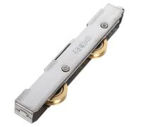 HOMSFOU Roulettes Coulissantes pour Porte-fenêtre en Verre, Silentieuses, 15x20 Mm, Double Galet en Bronze Roulement, Quincaillerie Robuste pour Rail de Porte Coulissante Extérieure,