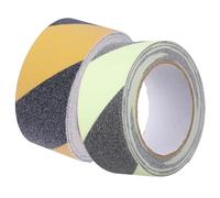 HOMSFOU Ruban Adhésif Antidérapant Autocollant 2 Pcs Pvc Résistant et Étanche, Bandes de Sécurité pour Escaliers et Sols Intérieurs, Noir-vert Phosphorescent Noir-jaune Signalisation,