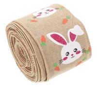 HOMSFOU Ruban de Pâques en Polyester Bord en Fil de Fer, 1 Rouleau pour Emballage Présent et Décoration de Boîte, Facile à Utiliser pour Créations DIY