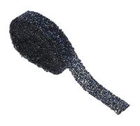 HOMSFOU Ruban Strass Adhésif Large Noir et Bleu Ab Bande Rhinestone Autocollante pour Décoration Mariage Vêtements Sacs et Artisanat Facile à Couper et Coller Mètres par Paquet