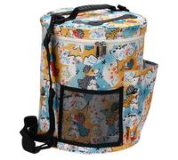 HOMSFOU Sac de Rangement Tricot Oxford Résistant Sac Porte-pelote Léger avec Compartiments Multiples pour Outils de Crochet et Aiguilles Portable avec Poignée Ergonomique pour Loisirs DIY