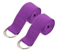 HOMSFOU Sangles de Yoga Professionnelles pour Étirement Confortable pour Lot de 2 en Polyester et Métal, Accessoires pour Fitness à Usage Quotidien