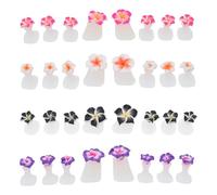 HOMSFOU Séparateurs d'Orteils Décoratifs 32 Pièces pour Pédicure en Gel, Motif Floral, Protection Silicone pour Orteils, Manucure Pédicure la Maison