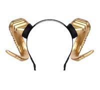 HOMSFOU Serrage-tête Cornes du Diable en Pu Doré pour Halloween et Carnaval, Accessoire Coiffure Confortable et Festif pour Costume de Déguisement