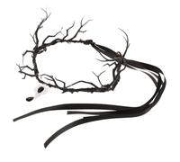 HOMSFOU Serrage-tête Gothique Noir en Résine Couronne de Branches et Fleurs, Qualité Exceptionnelle, Artisanat Unique pour Cosplay et Halloween